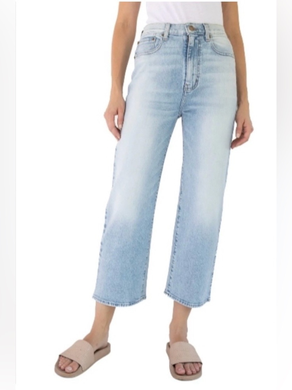 Modern American Savannah Mystique Wide Leg Jeans Distressed Blue 31 Y2K Grunge
